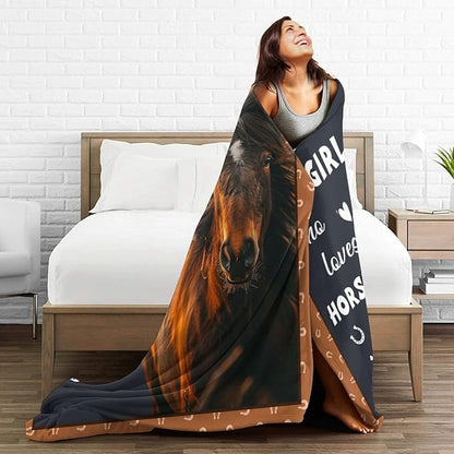 Horse Blanket Horses Throw Blanket Just A Girl Who Loves Horses Flannel Stuff - Image 5
