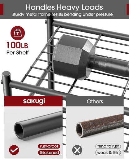 sakugi 5-tier storage rack organizer with hooks, heavy, package contents