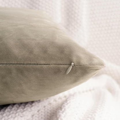 HWY 50 Taupe Velvet Rectangular Throw Pillow Covers 12x20 Inch - Image 3