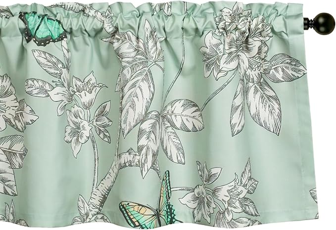 Leeva Rustic Kitchen Curtains Valances, 52 x 18 Inch Rod Pocket Valance Short by Leeva
