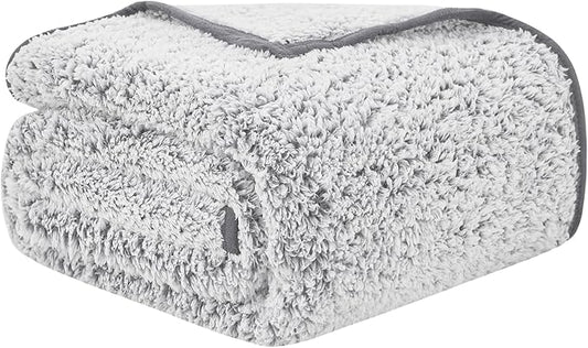 EMME Soft Sherpa Fleece Blanket Reversible Plush Fluffy Large Blanket, Light by EMME