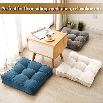 Floor Pillow Set of 2, Memory Foam Floor Cushions - Image 5