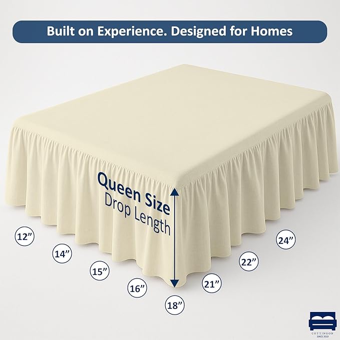 Ruffled Bed Skirt with Split Corners-Dust Ruffle - Image 5