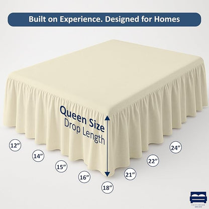 Ruffled Bed Skirt with Split Corners-Dust Ruffle - Image 5