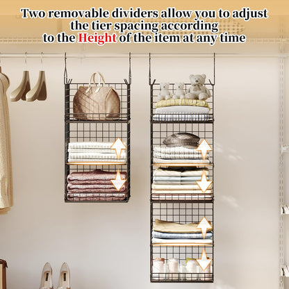 yuyetuyo 5 tier closet hanging organizer and storage, side view