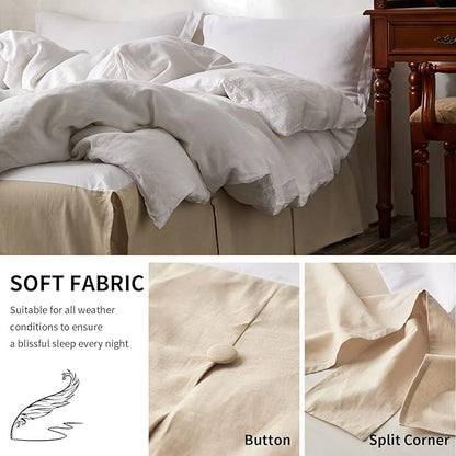 BISELINA French Linen Bed Skirt Split Corner - Image 5