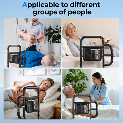 bed rails for elderly adults safety, astm tested, front angle view