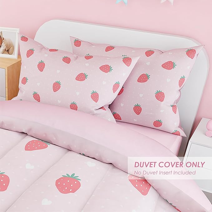 SANDJEST Strawberry Duvet Cover Sets Twin Size - Image 5
