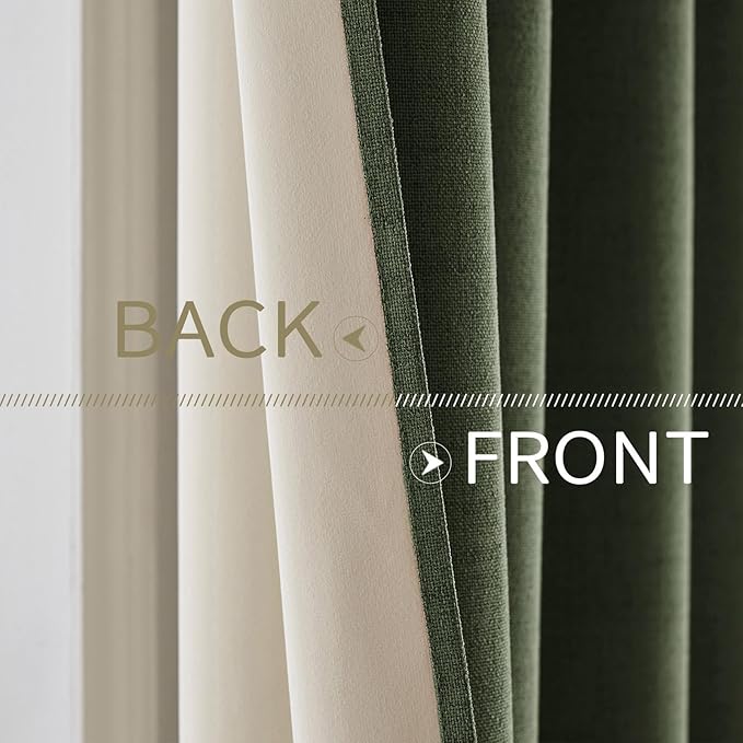MIULEE 100% Blackout Linen Textured Curtains - Image 6