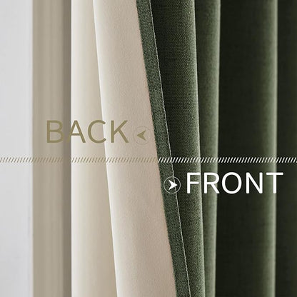 MIULEE 100% Blackout Linen Textured Curtains - Image 6