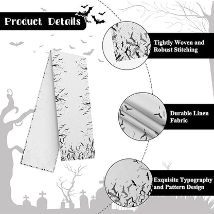 Happy Halloween Table Runner Black Bats Seasonal Holidays Indoor Outdoor - Image 7