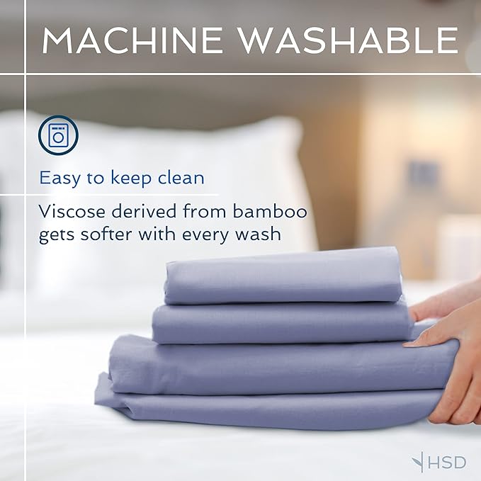 Hotel Sheets Direct 4 Piece Bed Sheet Set Full Size, 100% Viscose Derived from - Image 6