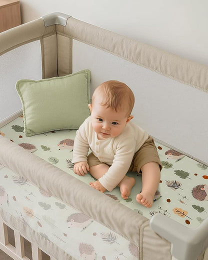 Pack and Play Sheets Fitted, Mini Crib Sheets 2-Pack - Image 2