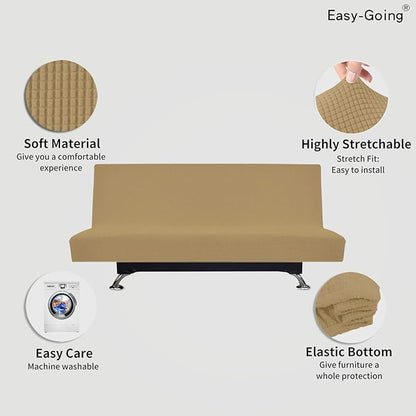 Easy-Going Stretch Futon Slipcover Armless Futon Bed Cover Furniture Protector - Image 3