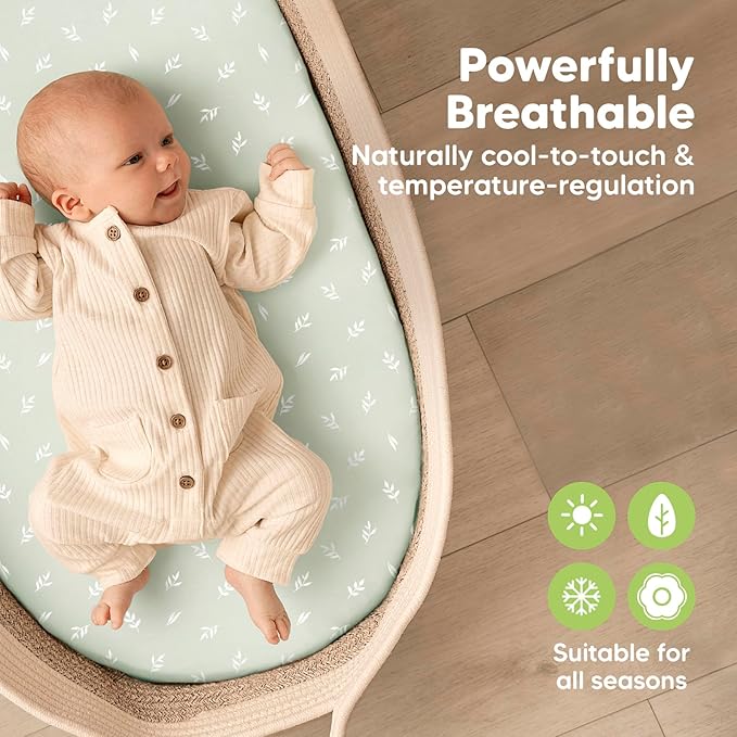 2-Pack Baby Bassinet Sheets Girl, Boy - Image 4