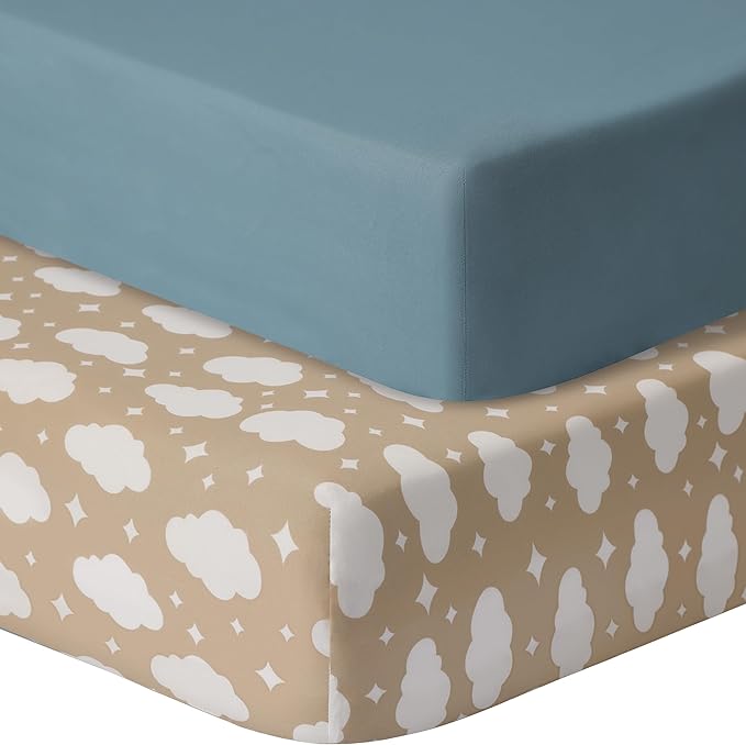 Baby Crib Sheets for Boys Girls, 2 Pack Fitted Crib Sheet for Standard Crib and by GUNTAIL