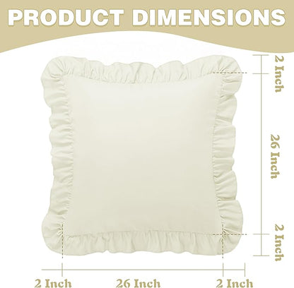 KKJIAF Ruffle Pillow Cases 26x26 Inches, Microfiber Wrinkle Resistant Pillow - Image 3