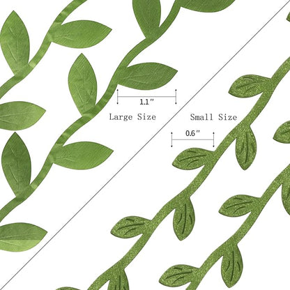 132 ft Large Leaf Trim Ribbon, Artificial Greenery Garland Vines - Image 3