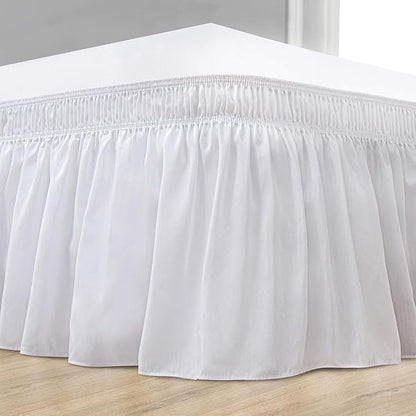 White Drona Bedding Wrap Around Bed Skirts - Image 2
