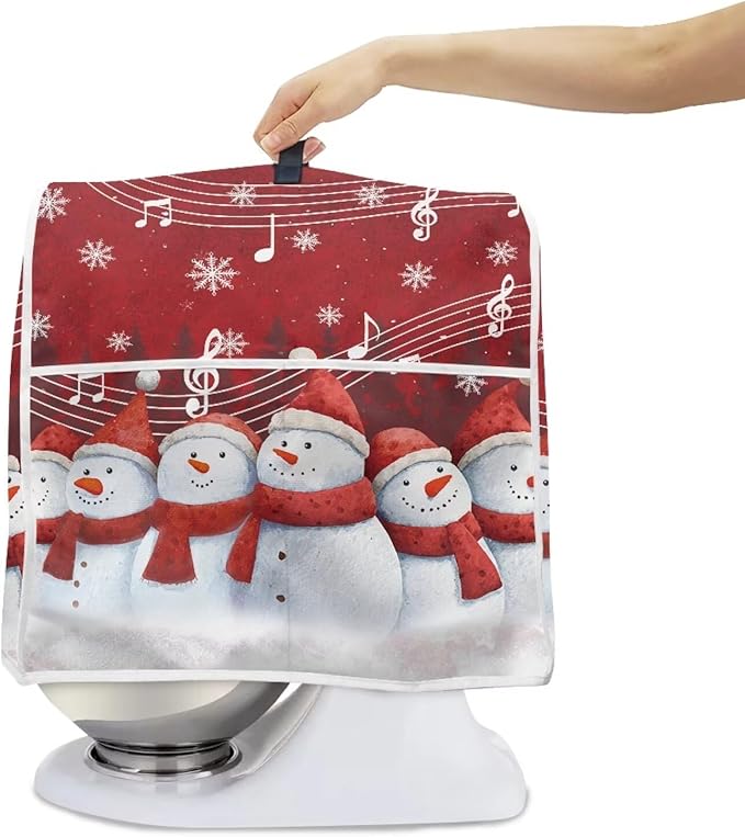 Christmas Stand Mixer Cover 4.5-5 Quart Kitchen Mixer Cover Snowman Food - Image 6