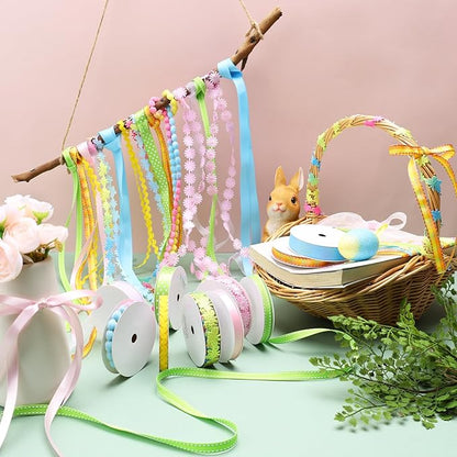 LaRibbons Pastel Ribbons for Crafts 10 Rolls Assorted Ribbon for Gift Wrapping - Image 3