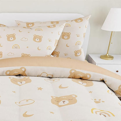 SANDJEST Bear Comforter Set Full Size 98x86in - Image 4