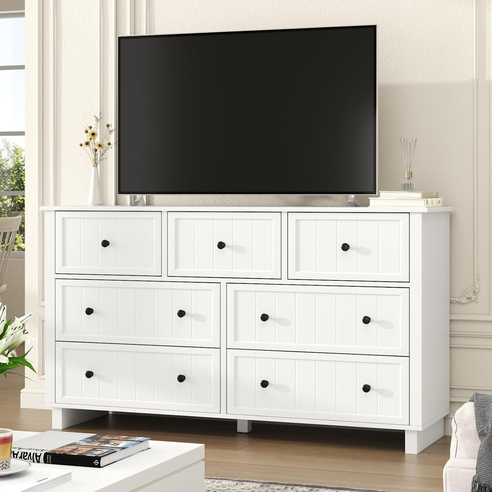 Farmhouse 10 Drawers Dresser for Bedroom, White Dresser Chest of Drawers