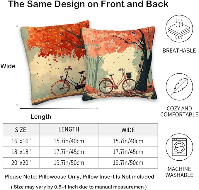 Throw Pillow Covers | 18x18 Set of 4 Seasonal Decorative Cushion Covers | Couch - Image 5