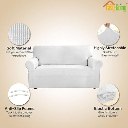 Easy-Going Stretch 4 Seater Sofa Slipcover 1-Piece Sofa Cover Furniture - Image 4