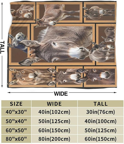 Donkey Blanket Donkey Throw Blanket Flannel Stuff Merch Cozy Decor Fleece Plush - Image 3