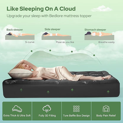 BEDLORE RV Queen Mattress Topper Viscose Derived from Bamboo, Pillow Top - Image 5