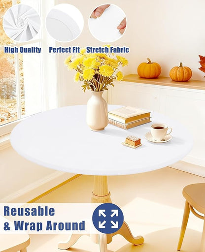 Round Spandex Tablecloth, Elastic Fitted Waterproof Tablecloths - Image 5