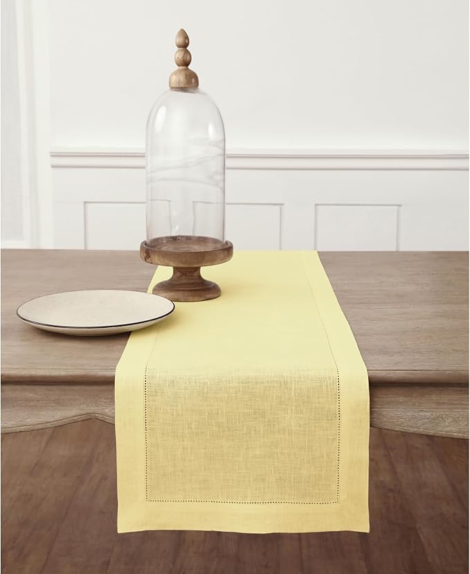Solino Home Linen Yellow Table Runner 108 Inches Long by SolinoHome