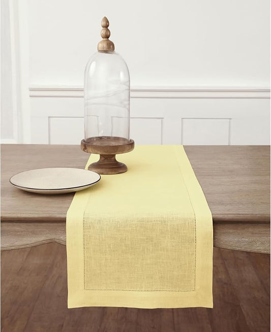 Solino Home Linen Yellow Table Runner 108 Inches Long by SolinoHome
