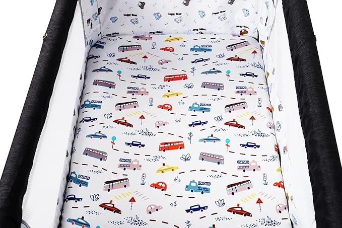 Pack n Play Sheet Stretchy Fitted Portable Mini Crib Sheets Set 3 Pack - Image 4