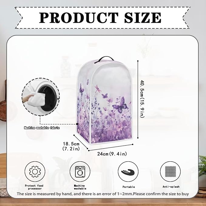Talayituse Butterfly Dragonfly Flower Print Blender Dust Cover, Fingerprint - Image 6