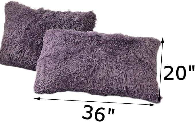 MorroMorn Decorative Pillows Covers, 2 Packs Faux Fur Pillow Cases, Luxury - Image 2