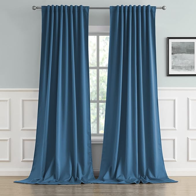 DUALIFE 120 Inch Blackout Curtains 10 ft Length High Ceiling - Image 2