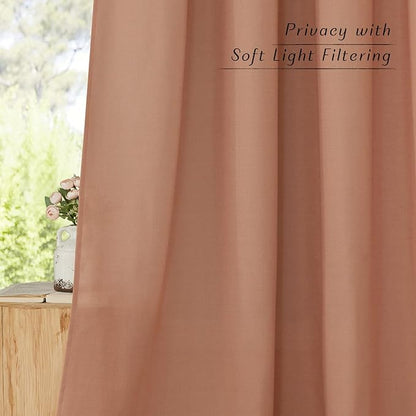 NICETOWN Terracotta Linen Curtains - Image 3