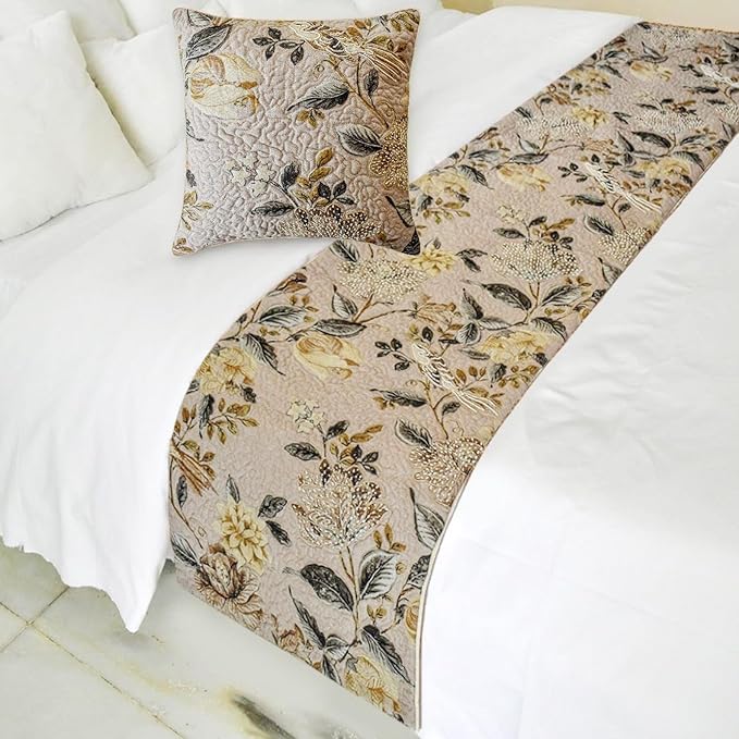 The HomeCentric Beige Bed Runner - Image 2