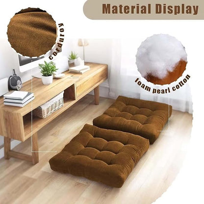 18x18in Floor Pillows Set Square Chair Cushion Pad - Image 8