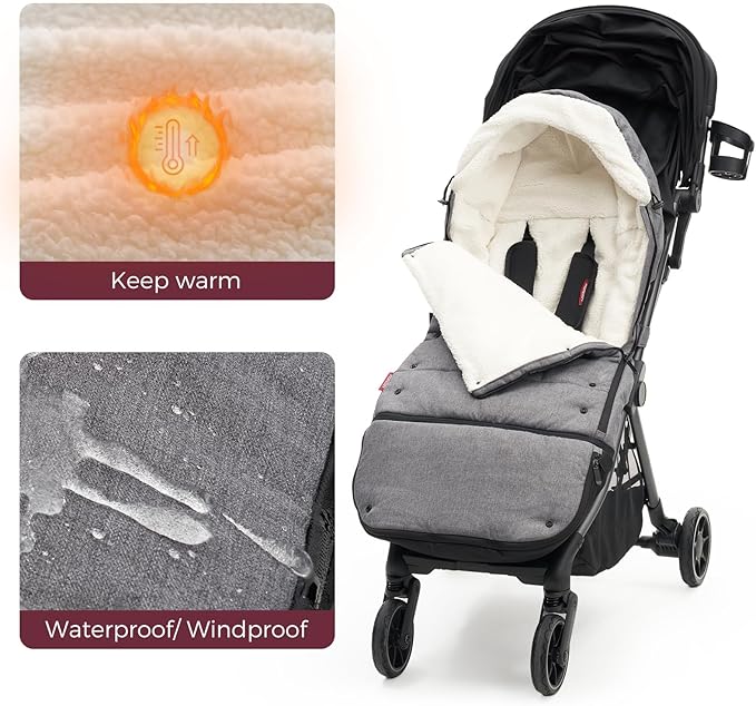 Momcozy Stroller Footmuff | Universal, Weather-Proof, Warm Stroller Bunting Bag - Image 4