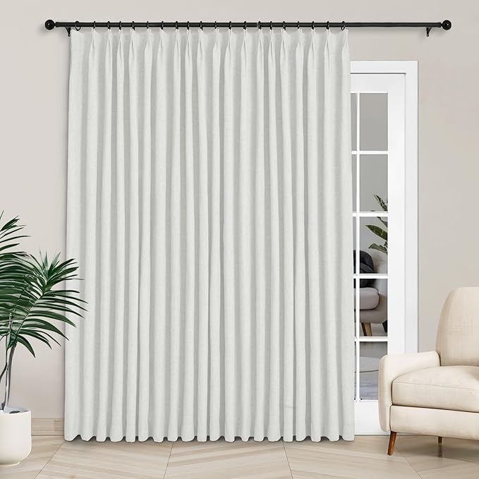 Macochico Extra Wide Full Blackout Linen Curtains by Macochico