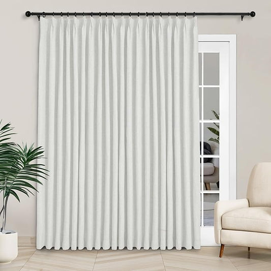 Macochico Extra Wide Full Blackout Linen Curtains by Macochico