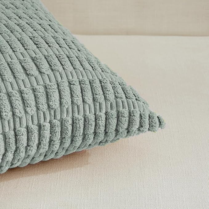 Fancy Homi 4 Packs Grey Blue Euro Decorative Throw Pillow Covers 26x26 Inch - Image 4