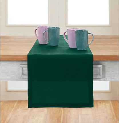 Solino Home Linen Rainforest Green Table Runner 120 Inches Long by SolinoHome