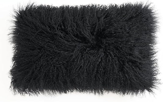 Genuine Mongolian Lamb Fur Pillow Cover – 12"x20" Rectangular Cushion Case – by Custom