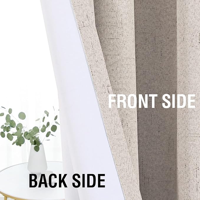 H.VERSAILTEX Linen Look 100% Blackout Curtains 84 Inches Long - Image 7