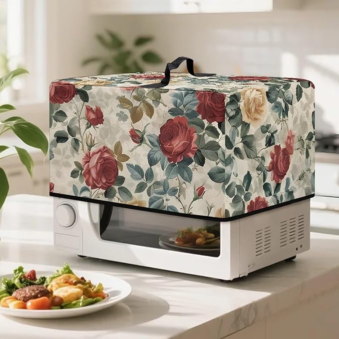 Microwave Oven Dust Cover, Rose Design Washable Protective Dust Cover - Image 3