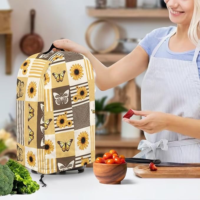 Plaid Butterfly Sunflower Blender Covers Food Processor Juicer Appliance Cover - Image 2
